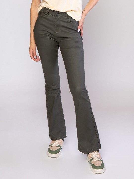 Sylvie Flare Green Coated